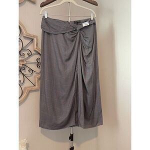 Rag & Bone Amber Plaid Midi Skirt Dark Academia Gray Red Black Sz 6 NWOT